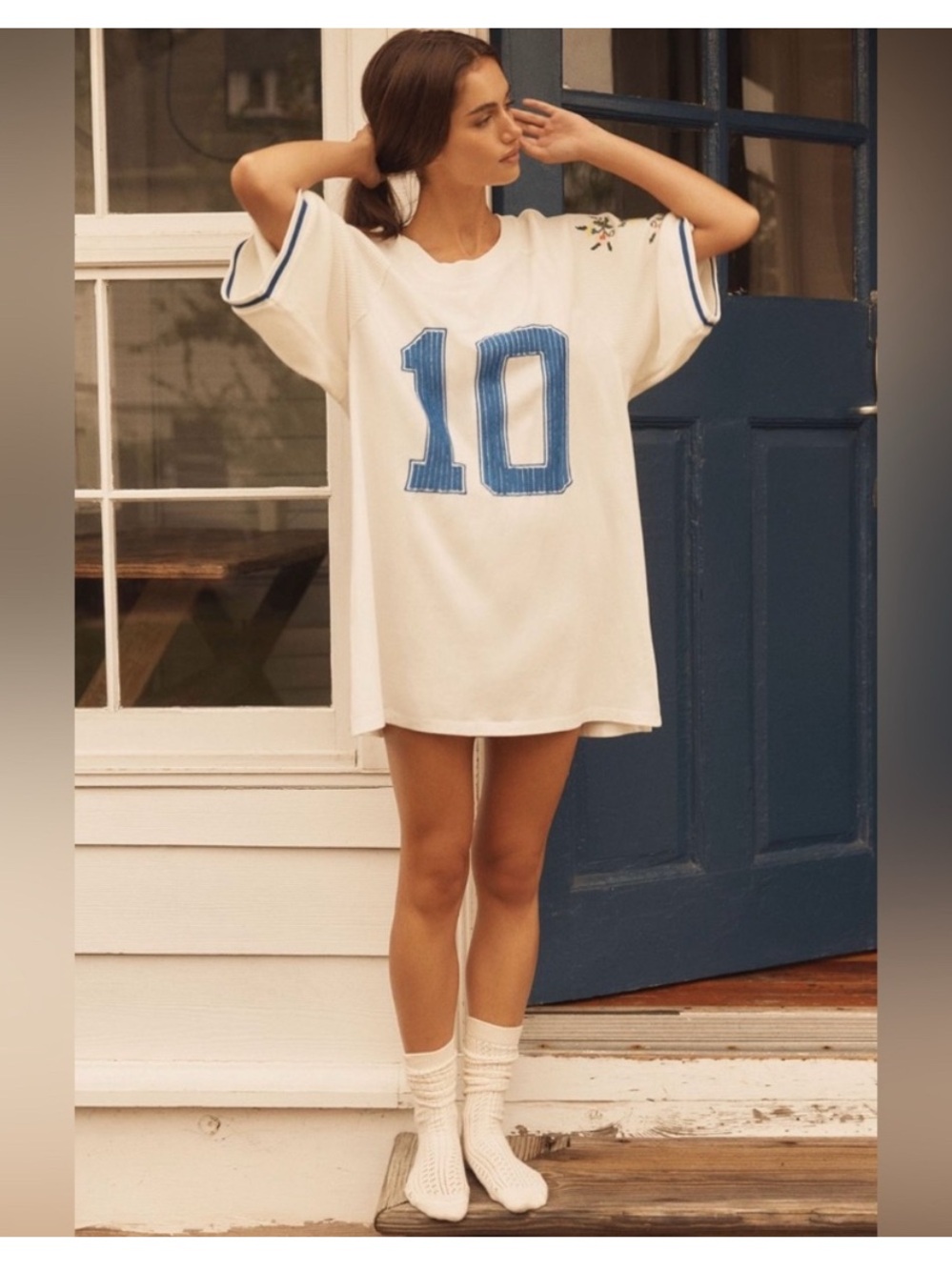 LyreBird Oversized Embroidered Sporty Tee Small - Picture 3 of 4